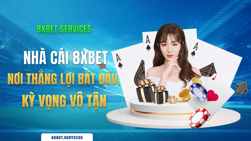 Logo của Nhà Cái 8Xbet với khẩu hiệu 'Nơi Thắng Lợi Bắt Đầu, Kỳ Vọng Vô Tận