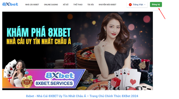 Tạo tài khoản và đăng nhập vào 8xbet